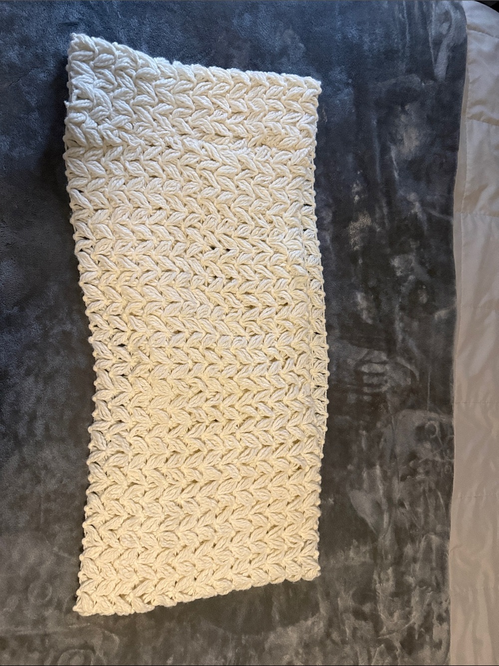 American Eagle Cream Crochet Infinity Scarf - 29in x 13in